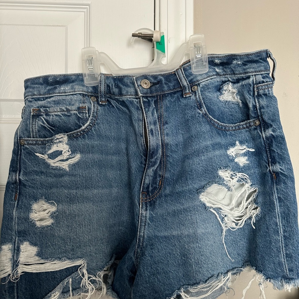 American Eagle Outfitters Blue Jean Shorts Distressed Raw Hem
